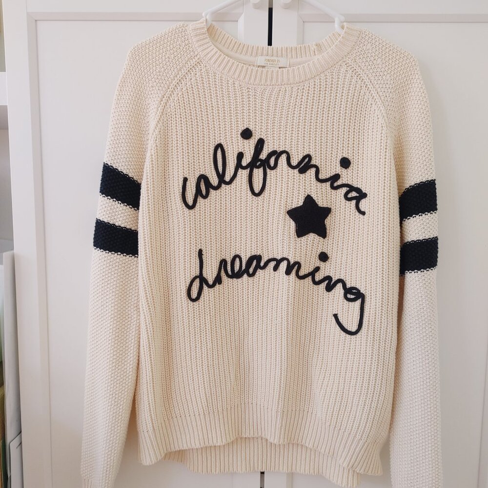 FOREVER21 California Dreaming Cozy Knit Yarn Sweater - Size Large